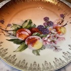 Vtg Bavaria Artisan Hand Painted 8 5    Cabinet Plate Peaches Fruit Gold Rim