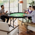 Soozier Poker Table Foldable 47  Round Card Table For 8 Players  Green