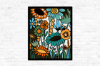 Into The Night     Giclee Art Print     Bold Colorful Flowers     Abstract Wall Decor