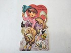 Vintage Valentine   s Day Card Die-cut Cowboy On Bronco Horse W  Envelope 5 5 