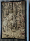 Large Antique French Tapestry Vintage 57   x 38    Royal Gathering