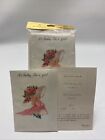 Hallmark 1950 s Girl Baby Birth Announcement 11 Parchment Paper Cards envelopes