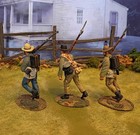 Acw Civil War Conte 3pc Set Vintage Rebs Rare Retired Metal 54mm Fits Britains