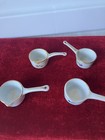 Lot 4 Four Porcelain Miniature Pots Lasserre Restaurant Paris Flowers Gold Trim