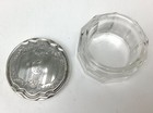 Vintage Sterling Silver Top Cut Glass Vanity Dresser Powder Jar - Monogrammed