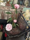 Bamboo Woven Basket Flower Vase Signed Japan Ikebana Floral Arrangement 20 12 10