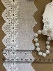 3 Yards 2 5  Vintage White Floral Embroidery Cotton Lace Trim  Eylet   Scalloped