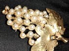 Lot Of 5 Gold Tone Metal Flower Brooch Pins Crystal Rhinestone Faux Pearl