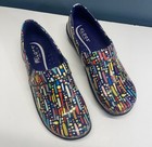 Klogs Shoes Mission Navy Blue Colorful Design Leather Slip Resident Women   s 11 M
