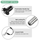 4pcs Ball Locking Pins 6mm Dia 25mm Usage Length Button Handle Quick Release Pin