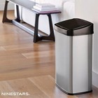 13 Gallon Kitchen Trash Can Automatic Touch Free Garbage Can Lid Stainless Steel