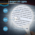 Large Magnifying Glass With Light  10x 20x 45x Illuminated Handheld Magnifier Wi