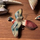 Vintage 1960s Ceramic Set Of Three Pheasant Wall Decor   Figures Made In Japan 