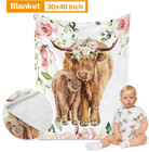Baby Crib Bedding Set - Highland Cow Design Nursery Bedding 3 Pcs Set - Chic Sof