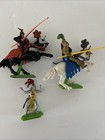 Vtg 70s Britains Ltd Deetail Jousting Knights   Horses Medieval Lot Figures Toys
