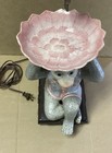 Vintage Ceramic Chinoiserie Monkey Holding Bowl Lamp