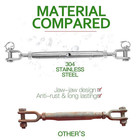 2pcs M5 Jaw And Turnbuckle  Stainless Steel Turnbuckle Heavy Duty Turn   