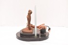 Antique Art Deco Nude Woman Lady Dancer Frosted Glass Shade Lamp Figural Light