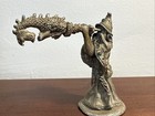 Spoontiques Pewter Wizard Warlock Telescope Dragon Horn Bearer Figurine 2 5   
