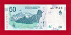 50 Pesos 2020 Argentina Unc Note  p-363b  Suffix B Signatures  Sandleris   Monz  