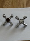 Vintage Hot   Cold Bathroom Sink Tub Faucet Handles Set Pair    missing Hot   