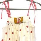 Vtg 1980 s Handmade Strawberry Shortcake Gingham Tie Straps Sun Dress