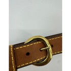 Brown Oil Tanned Steerhide Leather Belt Brass Horseshoe Buckle 1 Inch Wide