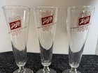  set Of 3  Vtg Schlitz Footed Pilsner Glasses Beer That Made Milwaukee Famous