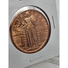 Standing Liberty 1oz  999 Fine Copper Round Bullion Coin Eagle Shield Design