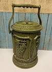 Vintage Mid Century Plastic Faux Wood Cocktail Ice Bucket Green Grapes Hong Kong