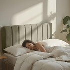 Upholstered Headboard - Easy Assemble Channel Stitched Queen Olive Green