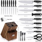 Professional Kitchen Knife Set With Block Wooden German Stainless Steel
