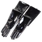 60 70cm Women s Real Patent Leather Shiny Black Party Evening Long opera Gloves