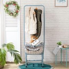 Laundry Cart With Clothes Rack  Rolling Laundry Butler With Wire Storage Rack