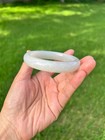 Pale Smokey Gray Nephrite Jade 59mm Bangle Bracelet B88