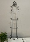 Vtg Black Metal Wall 4 Small Plate Display Rack Scrollwork Hanging Holder 23    H