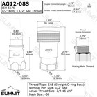 1 2    Ag Hydraulic Quick Connect Male Coupler  Poppet Valve  3 4   -16 Orb Thread