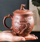 550ml Exquisite Chinese Yixing Purple Clay Pot Handmade Red Dragon Teacup