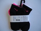 Nwt Kids Lightweight Ankle Socks - 6 Pair 2 Pink 2 White 2 Black - Shoe 10 - 3