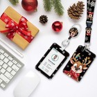 Christmas Reindeer Retractable Id Badge Holder With Lanyard - Festive Decoration