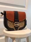 Coach Kat Saddle Bag In Signature Canvas With Rivets