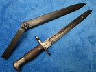 Rare Original Vintage Us M1892 Krag Rifle Bayonet   Early Scabbard Made In 1899
