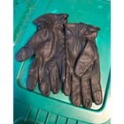 Michael Kors Womens Black Genuine Leather Gloves Gold Mk Logo Hardware Small Med
