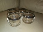 Vintage Thorpe Queens Silver Rim 2    Roly Poly Bar Cocktail Glass Set Of 4