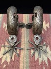 Gorgeous Mexican Charro Silver Inlaid Engraved Spurs