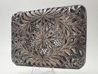 Cigarette Case Lotus Kazakovskaya Filigree Vintage Metal Smoking Box Scan Ussr