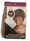 Shower Cap Waterproof Premium Elastic With Band For Perfect Fit Black Sz L 2pcs 