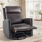 Leather Recliner Chair For Adults  Swivel Rocker Set Of 1 Chocolate Brown