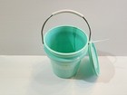 Hobby Lobby Teal Mini Bucket With Lid 4  Tall Htf Fast Shipping 