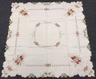 Great Quality 51  Square Beige Christmas Holiday Polyester Embroidery Tablecloth